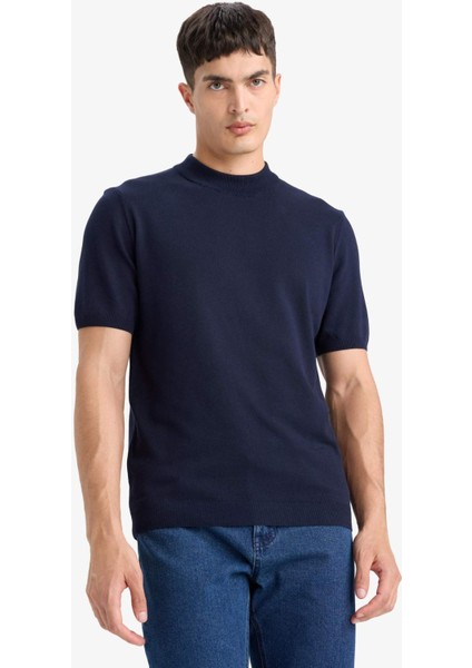 Standart Fit Bisiklet Yaka Triko Kısa Kollu Tişört D6202AX25AU