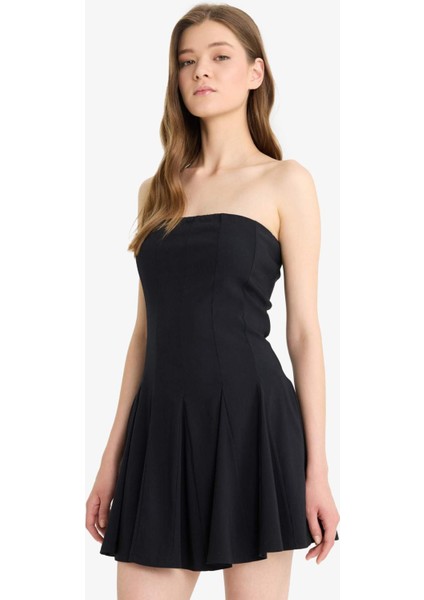 Coool Skater Fit Straplez Bengalin Mini Siyah Elbise F3950AX25SM
