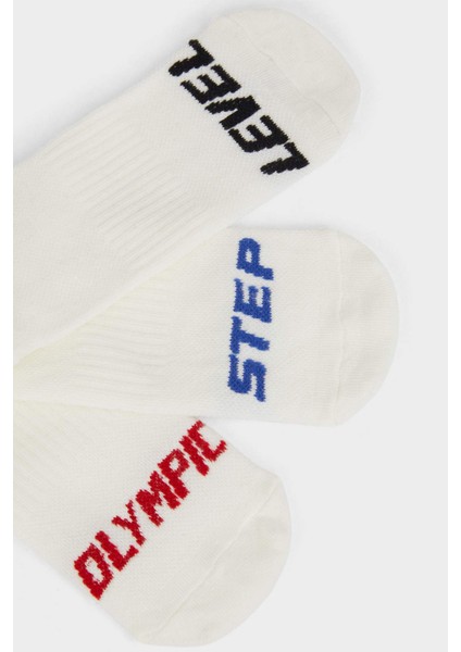 Erkek Çocuk 3'lü Pamuklu Kısa Spor Çorap F4696A8NS