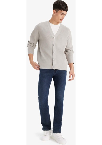 Relax Fit V Yaka Düğmeli Triko Hırka F2700AX25WN