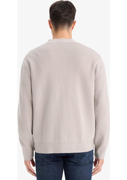 Relax Fit V Yaka Düğmeli Triko Hırka F2700AX25WN