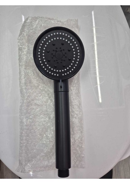 Siyah Turbo Fanlı Duş Başlığı, 5 Fonksiyonlu, Rahat ve Şık Tasarım.