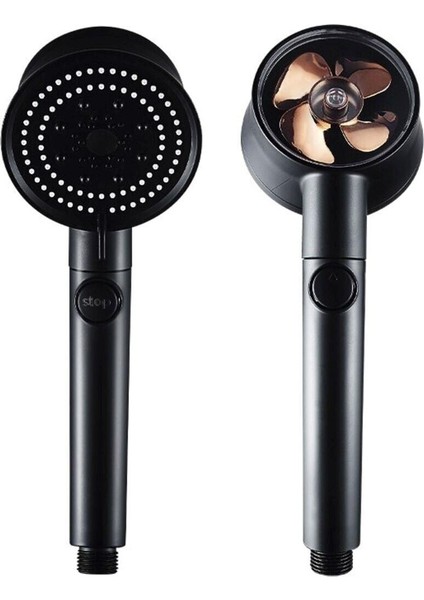 5 Fonksiyonlu Turbo Jet Pervaneli Siyah Duş Başlığı, Yüksek Performans ve Tasarruf indirimleri