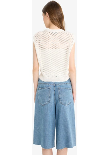 Coool Bisiklet Yaka Meyve Nakışlı Kroşe Süveter F4009AX25SM