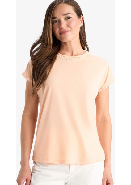 Bisiklet Yaka Basic Düz Kısa Kollu Tişört F4830AX25SM