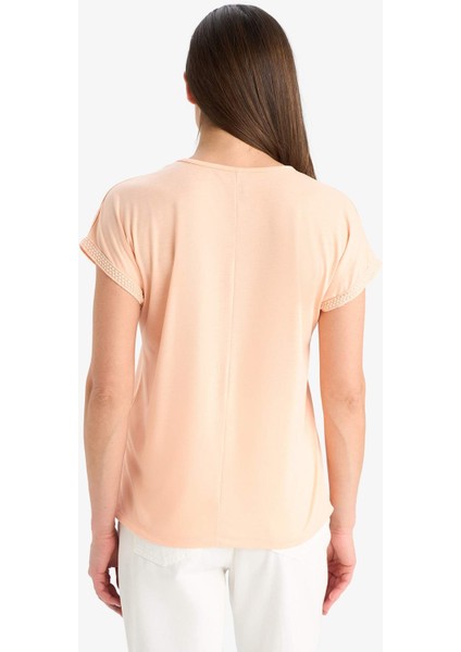 Bisiklet Yaka Basic Düz Kısa Kollu Tişört F4830AX25SM