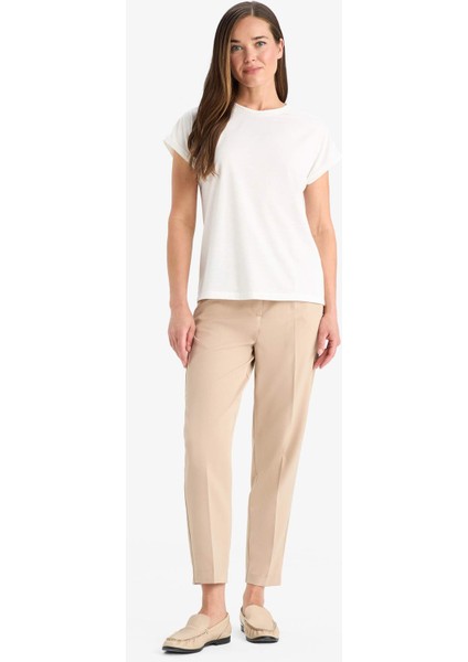 Bisiklet Yaka Basic Düz Kısa Kollu Tişört F4830AX25SM