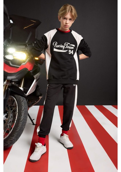 Erkek Çocuk Bisiklet Yaka Baskılı Sweatshirt F1965A825AU
