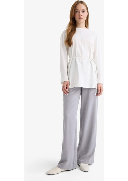 Loose Fit Bisiklet Yaka Uzun Kollu Tunik F4850AX25AU