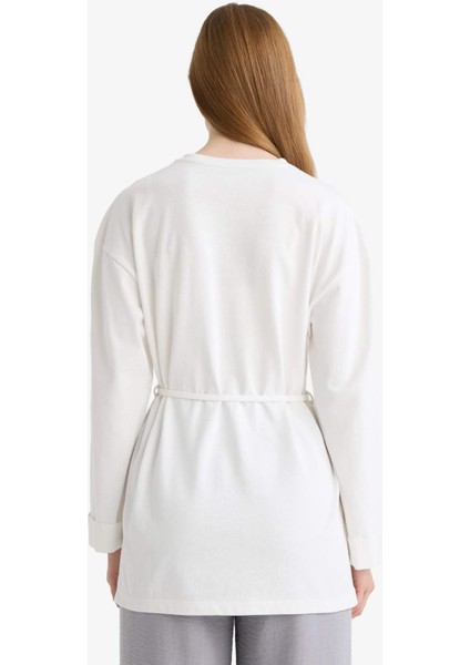 Loose Fit Bisiklet Yaka Uzun Kollu Tunik F4850AX25AU
