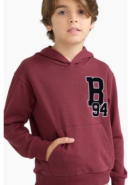Erkek Çocuk Oversize Geniş Kalıp Kapüşonlu Okul Sweatshirt F2714A825AU