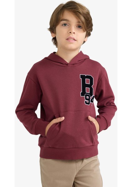 Erkek Çocuk Oversize Geniş Kalıp Kapüşonlu Okul Sweatshirt F2714A825AU