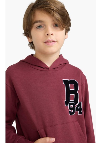 Erkek Çocuk Oversize Geniş Kalıp Kapüşonlu Okul Sweatshirt F2714A825AU