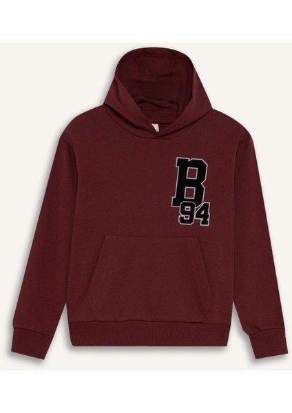 Erkek Çocuk Oversize Geniş Kalıp Kapüşonlu Okul Sweatshirt F2714A825AU