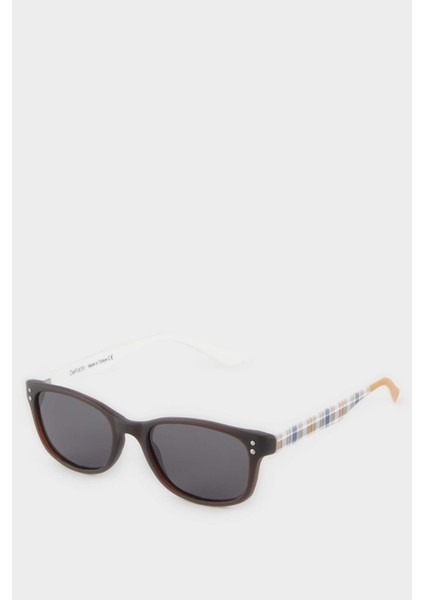 Erkek Çocuk Yuvarlak Renkli Plastik Çerçeve Siyah Cam Polarize Güneş Gözlüğü F4394A8NS