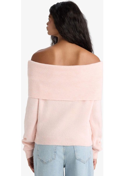 Regular Fit Açık Omuz Triko Kazak F3029AX25WN