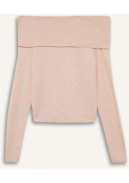 Regular Fit Açık Omuz Triko Kazak F3029AX25WN