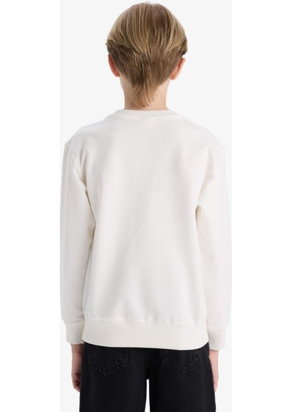 Erkek Çocuk Bisiklet Yaka Baskılı Sweatshirt F1963A825AU