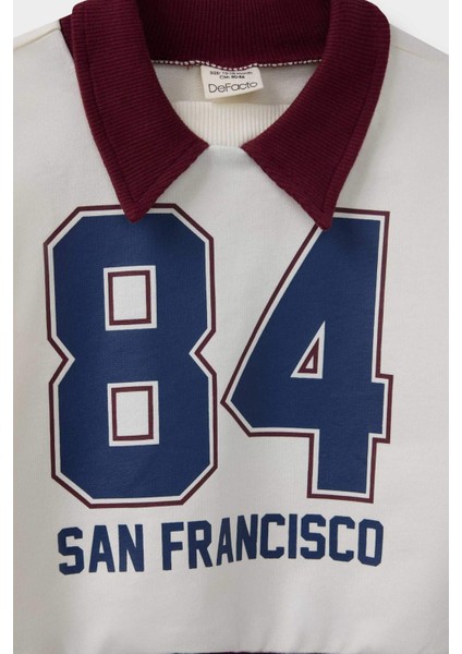 Erkek Bebek Gömlek Yaka Baskılı Okul Sweatshirt F4675A525AU