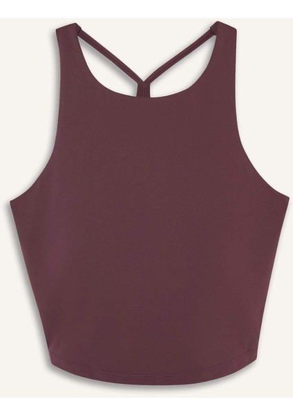 Fit Bisiklet Yaka Pedli İç Göstermez Esnek Kumaş Uzun Sporcu Sütyeni F4944AX25AU