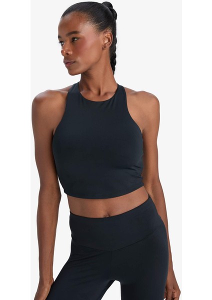 Fit Bisiklet Yaka Pedli İç Göstermez Esnek Kumaş Uzun Sporcu Sütyeni F4944AX25AU