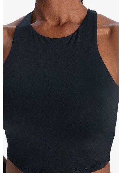 Fit Bisiklet Yaka Pedli İç Göstermez Esnek Kumaş Uzun Sporcu Sütyeni F4944AX25AU