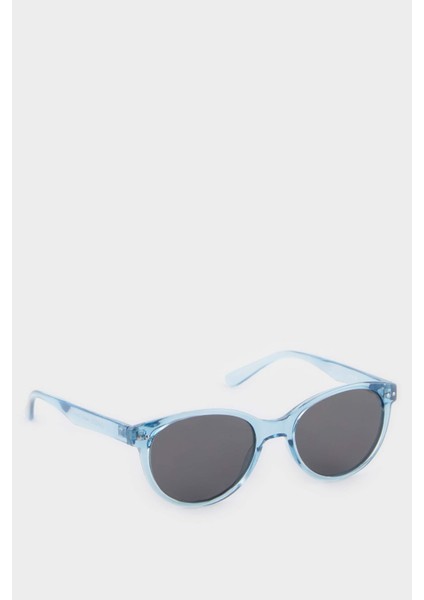 Erkek Çocuk Yuvarlak Mavi Plastik Çerçeve Siyah Cam Polarize Güneş Gözlüğü F4453A8NS