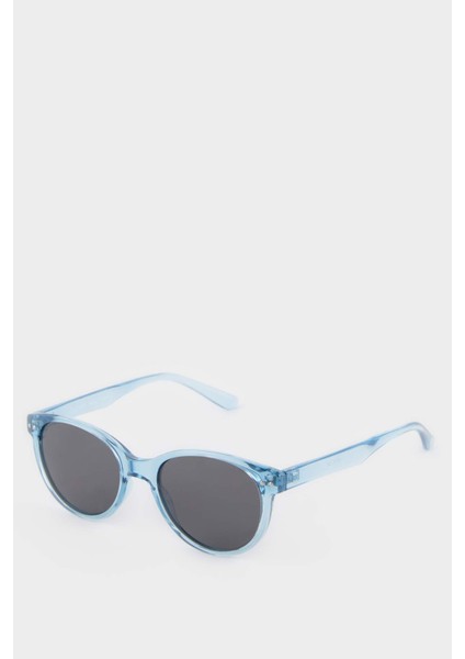 Erkek Çocuk Yuvarlak Mavi Plastik Çerçeve Siyah Cam Polarize Güneş Gözlüğü F4453A8NS