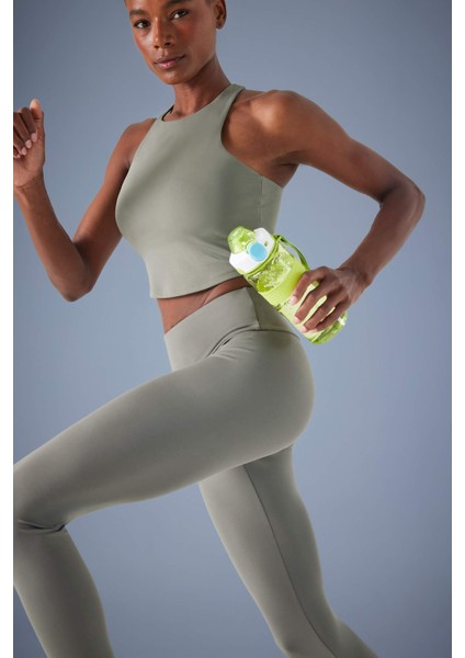 Fit Bisiklet Yaka Pedli İç Göstermez Esnek Kumaş Uzun Sporcu Sütyeni F4944AX25AU