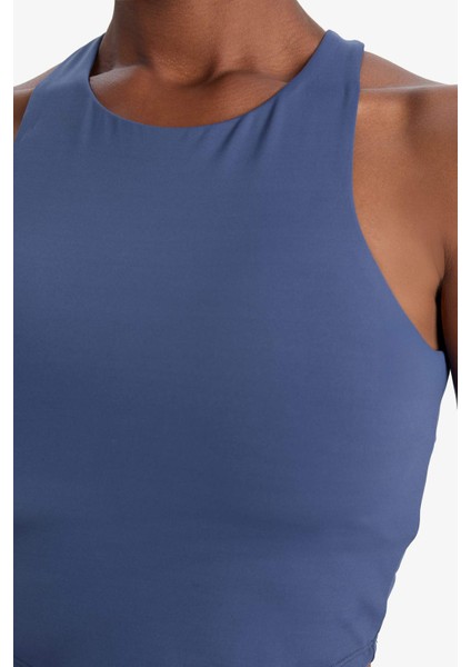 Fit Bisiklet Yaka Pedli İç Göstermez Esnek Kumaş Uzun Sporcu Sütyeni F4944AX25AU