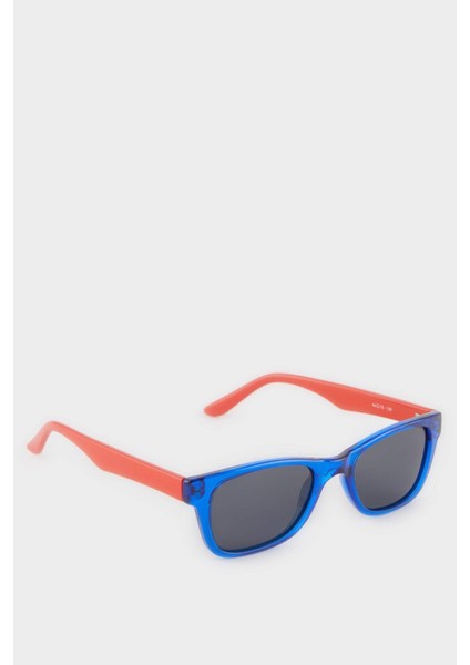 Erkek Çocuk Yuvarlak Renkli Plastik Çerçeve Siyah Cam Polarize Güneş Gözlüğü F4402A8NS