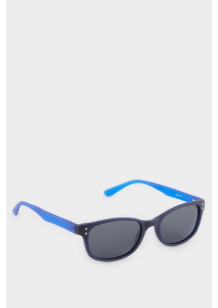 Erkek Çocuk Yuvarlak Renkli Plastik Çerçeve Siyah Cam Polarize Güneş Gözlüğü F4456A8NS