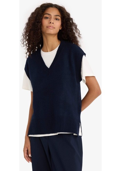 Regular Fit V Yaka Triko Süveter F2901AX25AU