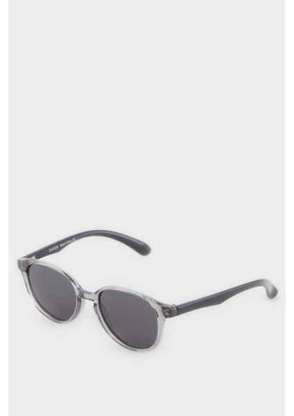 Erkek Çocuk Yuvarlak Gri Plastik Çerçeve Siyah Cam Polarize Güneş Gözlüğü F4454A8NS