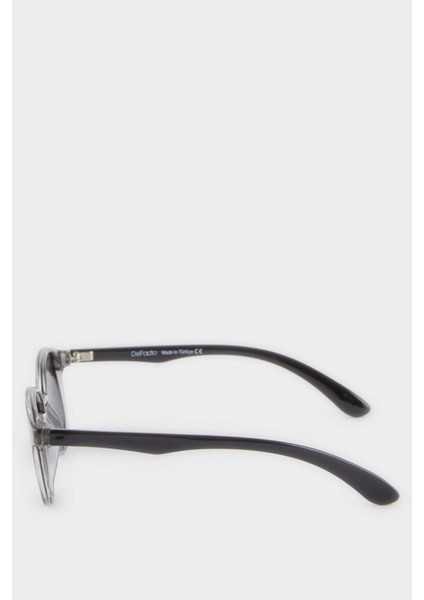 Erkek Çocuk Yuvarlak Gri Plastik Çerçeve Siyah Cam Polarize Güneş Gözlüğü F4454A8NS