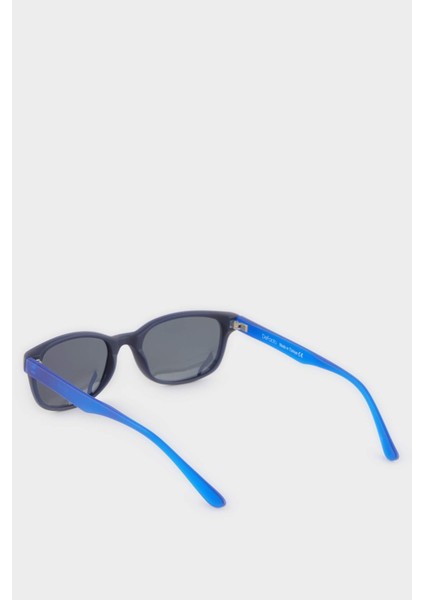 Erkek Çocuk Yuvarlak Renkli Plastik Çerçeve Siyah Cam Polarize Güneş Gözlüğü F4456A8NS