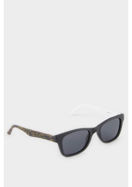 Erkek Çocuk Yuvarlak Renkli Plastik Çerçeve Siyah Cam Polarize Güneş Gözlüğü F4401A8NS