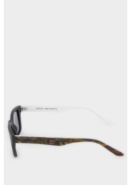 Erkek Çocuk Yuvarlak Renkli Plastik Çerçeve Siyah Cam Polarize Güneş Gözlüğü F4401A8NS