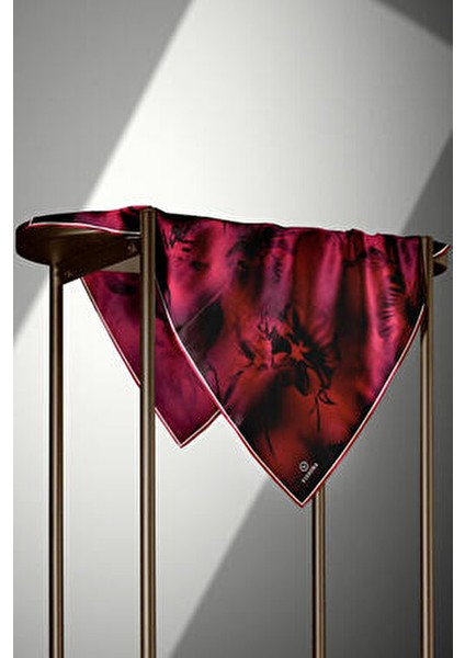 Twill İpek Çiçek Desenli Bordo-1 fırsatları