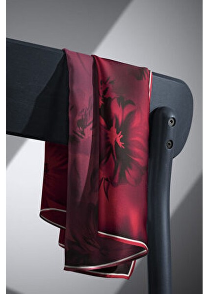 Twill İpek Çiçek Desenli Bordo-1 indirimleri