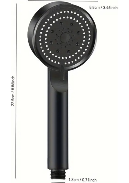 5 Modlu Yüksek Basınçlı Çok Yönlü Duş Başlığı Siyah fırsatları