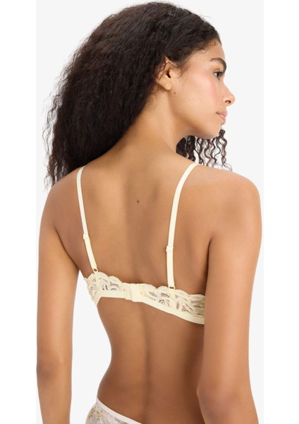 Simli Dantel Kapsız Pedsiz Balensiz Triangle Bra-Fall in Love F5037AX25HS