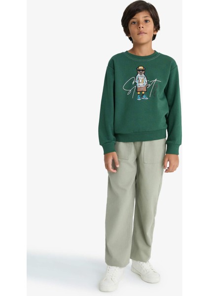 Erkek Çocuk Loose Fit Standart Paça Gabardin Pantolon