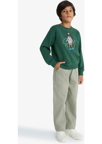 Erkek Çocuk Loose Fit Standart Paça Gabardin Pantolon