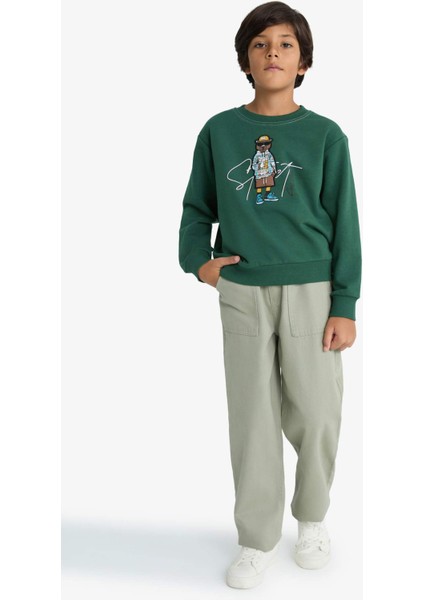 Erkek Çocuk Loose Fit Standart Paça Gabardin Pantolon