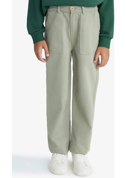 Erkek Çocuk Loose Fit Standart Paça Gabardin Pantolon