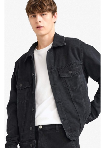 Regular Fit Düğmeli Cepli Denim Ceket F4738AX25AU