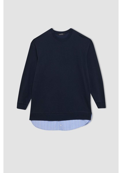 Regular Fit Bisiklet Yaka Sweatshirt Tunik