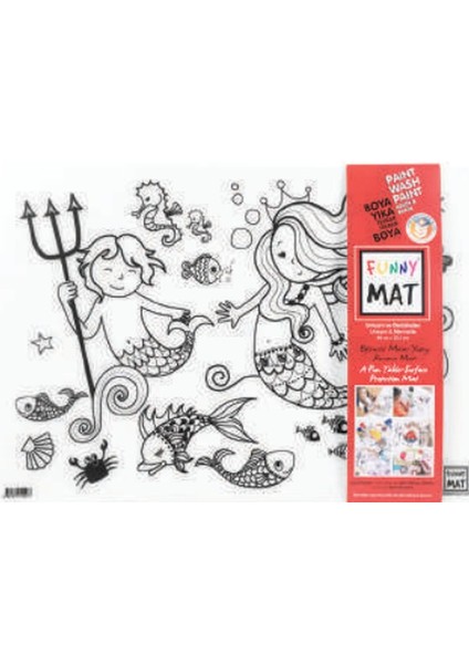 Funny Mat - Unıcorn ve Deniz Kızı 33,5 x 48 cm