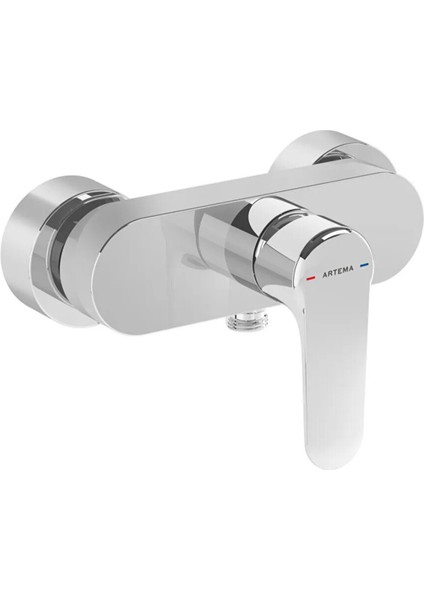 Modern Yuvarlak Duş Bataryası, Metalik Şık Tasarım, Dayanıklı ve Kullanışlı